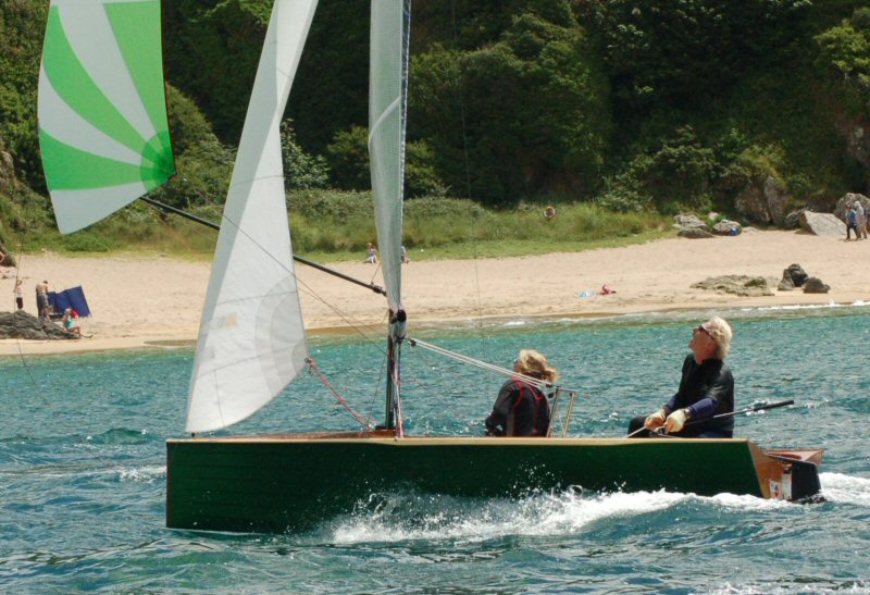 Laurie Smart and Jill Blake sailing Merlin Rocket 3708 "WICKED" - a Hazardous Zero-9 design, Salcombe Merlin week, 2010